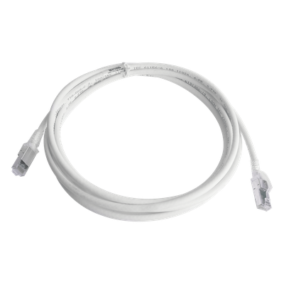 Patch Cord / Cat6A S/FTP / Blindaje 360° / PCB en Conector / CM/LS0H / 3.05 m (10 Pies) / Blanco / Bulk