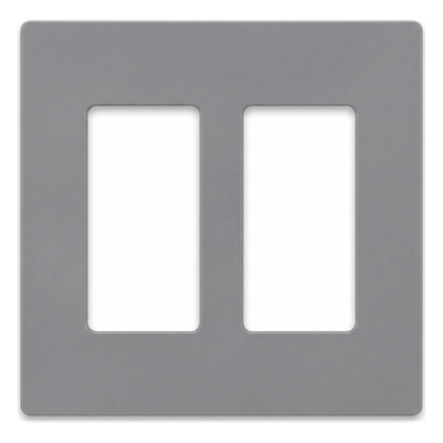 Placa de Pared / 2 Espacios / Apertura Designer / Acabado Brillante / Color Gris / Perfil 7.6 mm