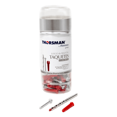 Kit de Fijación para Concreto / Doble Expansión Multidireccional / Carga 60 kg / 30 Taquetes 1/4" / Rango Térmico -50°C a +80°C