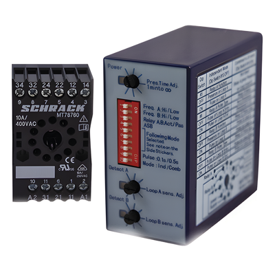 Sensor de Masa para Barreras / Doble Canal / 12-24 VAC/VCC / IP40 / -30 a 70°C / 2.5W / 76x38x76 mm / 0.25x0.125x0.25 ft