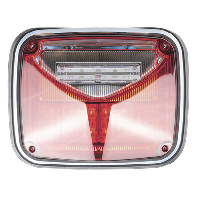 Luz de Advertencia LED / 8 X 6" / Color Rojo / Luz de Trabajo Blanca 12 W / 11 Patrones de Destello / IP67 / 12-30 VCC