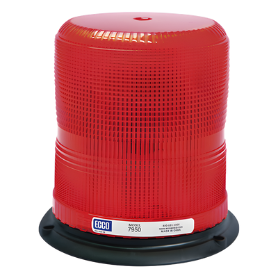 Burbuja Estroboscópica LED / 3 LEDs 5 W / 11 Patrones / 12-48 VCC / SAE J845 Clase II / Domo Policarbonato Rojo / Montaje Permanente