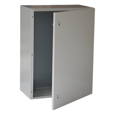 Gabinete de Acero para Intemperie / IP66 / IK10 / 600 x 800 x 300 mm / Placa Trasera Metálica / Cerradura con Llave