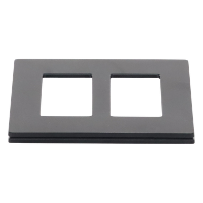 Placa de Pared / 2 Espacios / Diseño sin Tornillos Visibles / Acabado Satinado Midnight / Compatible Atenuadores y Controles Lutron