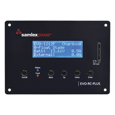 Control remoto para inversor cargador / LCD 4x20 / Conectores RJ-45 y RJ-12 / Registro SD / Monitoreo en tiempo real