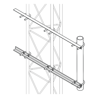 Brazo Lateral para Torre / Acero ASTM A-36 / Galvanizado en Caliente / Tubo Ø 2' Cal. 18 / Altura 50 cm (19.7 in) / Separación 20 cm (7.9 in) / Compatible STZ30G