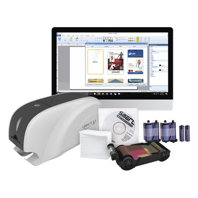 Impresora de Tarjetas PVC / Doble Cara / Full Color y Monocromático / Seguridad UV SmartMark / 23 seg Color / Kit Completo