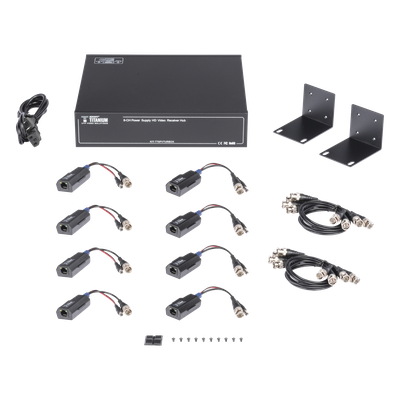 Transceptor Activo / 8 Canales / Video + PoC / UTP Cat 5e/6 / 150 m (492.1 ft) en 4K / 200 m (656.2 ft) en 5 MP / 36 Vcc a 12 Vcc / Rack 19"