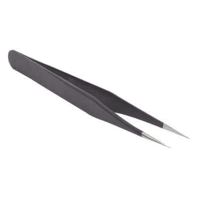 Pinzas Antiestáticas / Acero Inoxidable / Recubrimiento ESD / Mango Ancho / Punta Afilada / 12.3 cm (4.8 in) / 17 g