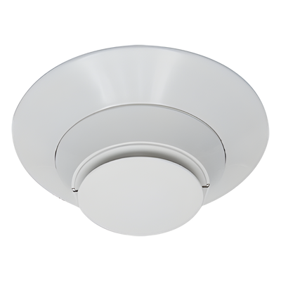 Detector de Humo y Calor Direccionable / Cámara Óptica Avanzada / 57 °C / Identificación por Interruptores Decimales / Diseño Moderno / Color Blanco