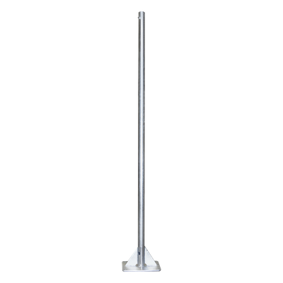Mástil de Acero / 2 m (6.6 ft) de Altura / Tubo 2" Calibre 18 / Base 30 x 30 cm / Galvanizado por Inmersión en Caliente / Opresor Integrado