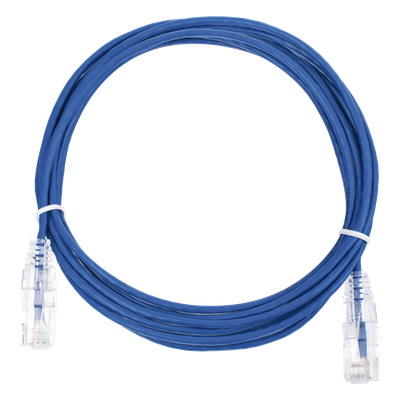 Cable de Parcheo Slim UTP Cat6 / 3 m (9.84 pies) / 28 AWG / Azul / RJ45