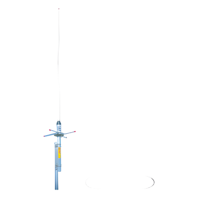 Antena Base / UHF 462-470 MHz / 6 dB Ganancia / Fibra de Vidrio / 2.2 m (7.2 ft) / 200 km/h Viento