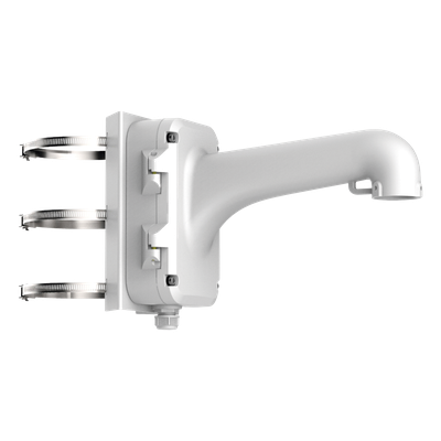 Soporte de Montaje en Poste / Caja de Conexiones Integrada / Diámetro Ajustable 67-127 mm / Capacidad 10 kg / 14.0 x 10.3 x 6.7 in