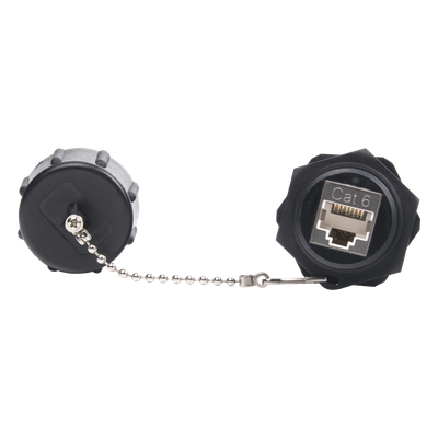 Jack Industrial RJ45 / Cat 6 Blindado / IP67 Waterproof / 50µ Oro / -10°C a 60°C / 750 Ciclos / 3.28 pies Inmersión