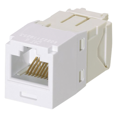 Conector Jack RJ45 / Categoría 6 / 8 Posiciones 8 Cables / Estilo TG / Sin Herramienta Impacto / Color Blanco