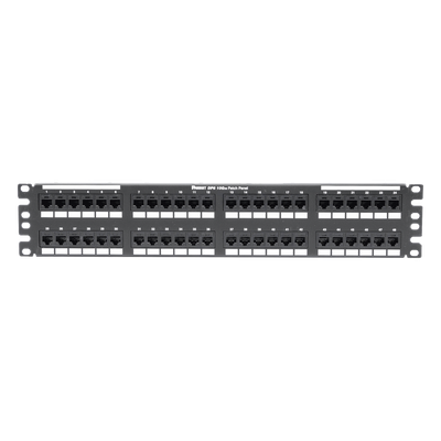 Panel de Parcheo de Impacto / Categoría 6A / 48 Puertos / 2UR / 19" / PoE++ 100W