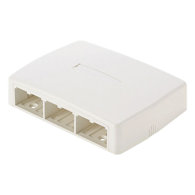 Caja de Montaje en Superficie / 6 Puertos Mini-Com / 129x30.5x94 mm / 0.42x0.10x0.31 pies / ABS / Blanco