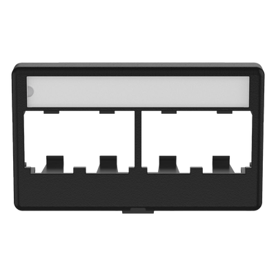 Placa de Mobiliario Modular / 4 Puertos Mini-Com / ABS Negro / 2.9x0.88x1.77 pulg (73.66x22.35x44.95 mm)