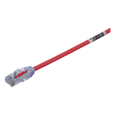 Cable de Parcheo UTP Cat6A / 28AWG / CM-LSZH / 0.3m (1 Pie) / Rojo / PoE++ / -40 a 75°C