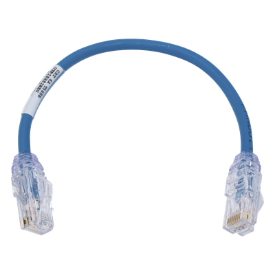 Cable de Parcheo UTP / Cat6A / 28 AWG / CM-LSZH / 8 pulg (20.3 cm) / Azul