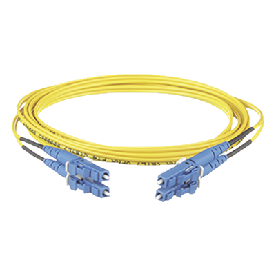 Jumper de Fibra Óptica Monomodo 9/125 OS2 / LC-LC Dúplex / OFNR Riser / 20 m (65.62 pies) / Amarillo
