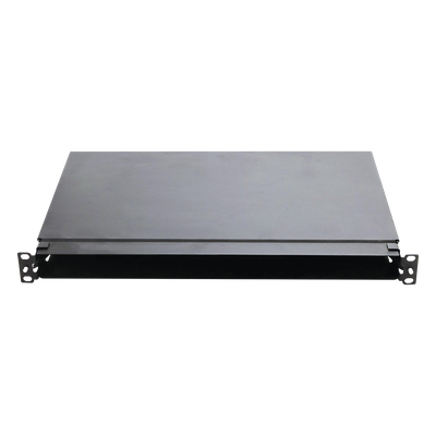 Panel de Distribución de Fibra Óptica / Montaje Rack 19" / 1UR / Hasta 96 Fibras / Bandeja Fija / 4 Casetes QuickNet o Placas FAP/FMP