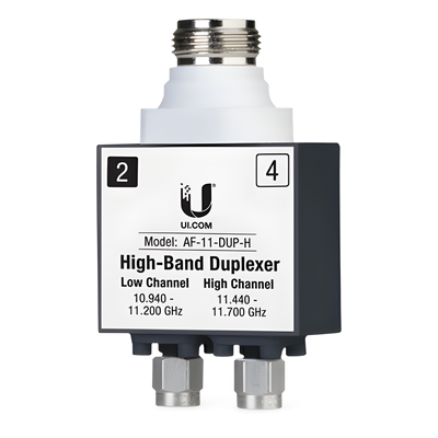 Duplexer / 11 GHz Banda Licenciada / Alta 10.940-11.200 GHz y 11.440-11.700 GHz / PoE 50VDC / SMA+N-Type / -40 a 55°C