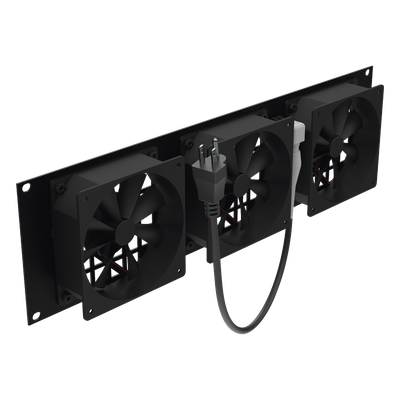 Kit de Ventilación para Rack / 3 Ventiladores 12 x 12 cm / 110 Vca / Clavija 5-15P / 1.8 m (5.9 ft) de Cable / 19" Ancho