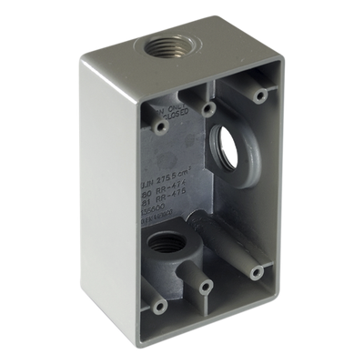 Caja Condulet / 3 Bocas / 3/4" (19.05 mm) NPT / Volumen 275.5 cm³ / Aluminio Diecast / Intemperie / UL-CSA