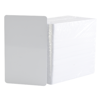 Tarjetas PVC / CR80 / 30 mil / 500 Piezas / 5.40 x 8.57 cm / Impresión de Alta Definición / Sin Tecnología