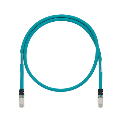 Patch Cord Cat6A Industrial 600V / Blindado SF/UTP / 26 AWG / 15 m (49.21 ft) / Aqua
