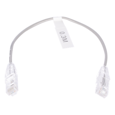 Cable de Parcheo Slim UTP / Cat6 / 30 cm (0.98 ft) / 28 AWG / RJ45 / Gris