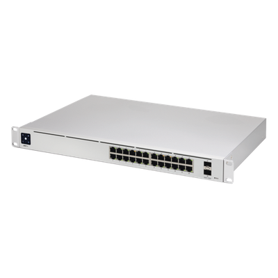 Switch Capa 3 / 24 Puertos Gigabit RJ-45 / 2 Puertos 10G SFP+ / 88 Gbps / 1U Rack / 1.43 x 11.63 x 17.42 pulgadas