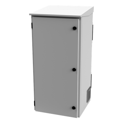 Gabinete Exterior IP / Rack 19" 24U / Ventiladores con Termostato / Acero Galvanizado / Filtro Antipartículas / Cerradura Doble