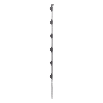 Poste para Cerca Electrificada / 6 Aisladores de Paso / Acero Galvanizado Calibre 18 / Altura 1.4 m (4.6 ft) / Fijación en Concreto / Intemperie