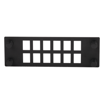 Placa para Adaptadores de Fibra Óptica / 12 Posiciones / Compatible con Gabinetes FPONE3 y FPONE4 / 4.53' x 41.6' x 5.12'