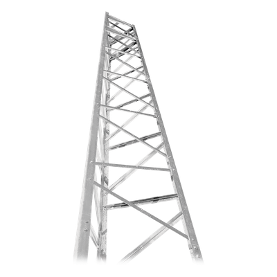 Torre autosoportada / 80 ft (24.3 m) / 8 secciones modulares / Viento 161 km/h (100 mph) / Capacidad 15 ft² / Galvanizada con anclaje