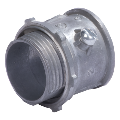 Conector para Tubo / 1" (25 mm) / Pared Delgada / Tornillo Americano / Galvanizado / Etiqueta Verde