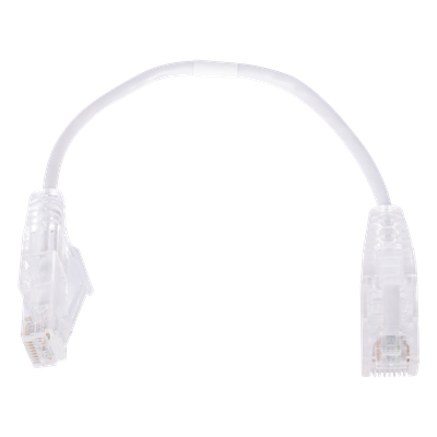 Cable de Parcheo Slim UTP Cat6 / 20 cm (0.66 ft) / 28 AWG / Blanco / RJ45