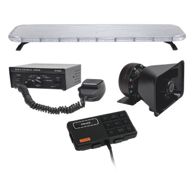 Kit de Equipamiento para Seguridad Pública / Barra LED 132 LEDs G3 / Sirena 100 W / Bocina 100 W / IP65 / 116.84 cm (3.83 ft) de Largo