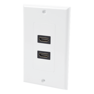 Placa de Pared / 2 Puertos HDMI Hembra a Hembra / 4K UHD / UL 94V-0 / 70 x 115mm / 2.75' x 4.52'