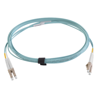 Jumper de Fibra Óptica Multimodo / OM4 50/125 / LC-LC Duplex / 10 Gbps / OFNR / 7 m (22.97 ft) / Color Aqua