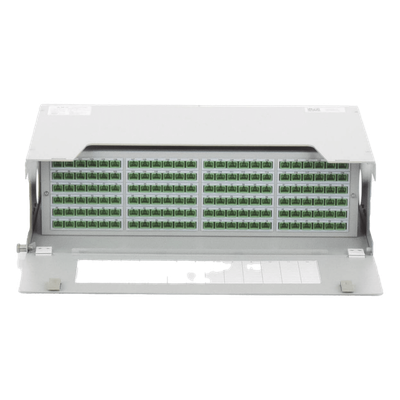 Distribuidor de Fibra Óptica / 144 Empalmes / 144 Acopladores SC/APC / 144 Pigtails SC/APC / 19" / 5 UR / 260 mm (10.2") Profundidad