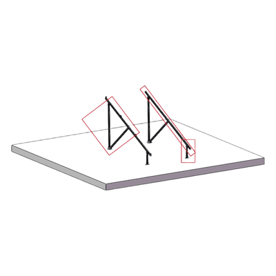 Kit de Patas para Montaje / Tubos 38x45 y 38x60 mm / Viga Principal 3560 mm (11.7 ft) / Acero Galvanizado / Diseño Modular
