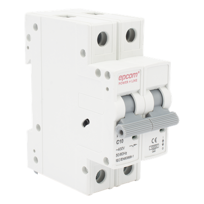 Interruptor Térmico 2P / 10 A / 415 Vca / 6.10 kA / IP20 / Riel DIN / Fotovoltaico AC