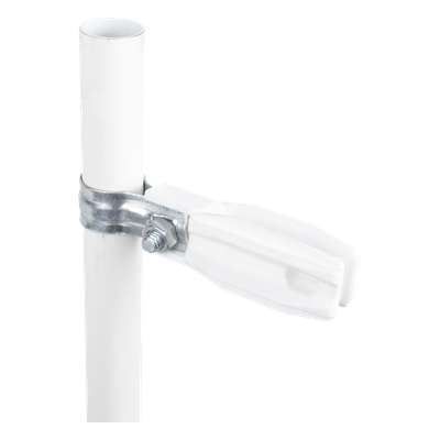 Aislador de Paso o Esquina / Abrazadera 1" (25 mm) / Resina Virgen 100% / Acero Galvanizado / Protección UV / Bolsa 100 Unidades