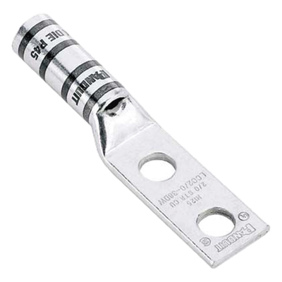 Terminal de Compresión / Calibre 6 AWG / Doble Orificio 1/2 pulg / Espaciado 44.5 mm (1.75 pulg) / Mirilla de Verificación / 1 Pieza