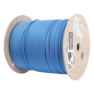 Bobina de Cable Blindado S/FTP / Cat7 / 4 Pares / 23 AWG / LSZH / 500 m (1640 pies) / Azul