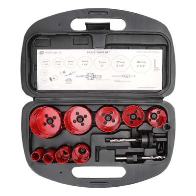 Juego de Brocas Sierra / 9 Piezas / 3/4" a 2-1/2" / Bi-Metal HSS / Profundidad 40 mm / Estuche PVC
